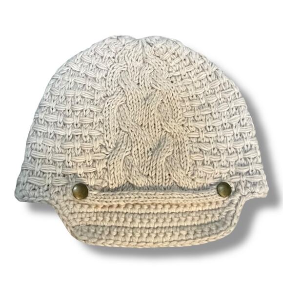Banana Republic Merino Wool Hat Scarf Set Pockets Newsboy Beanie Tan Extra Fine main image 7